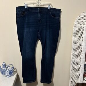 Liz Claiborne Jeans Women's 20 Blue Denim Slim Leg Mid Rise Relaxed Stretch
